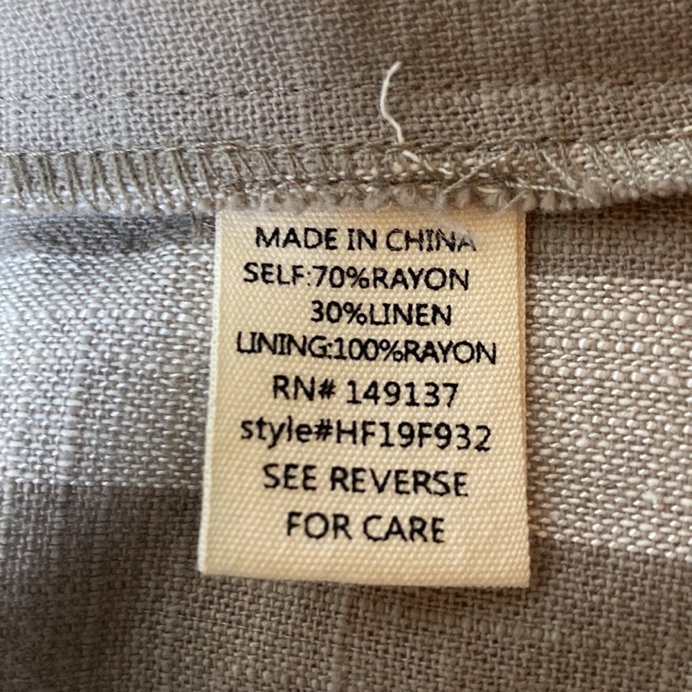 Gray Striped Linen Rayon Blazer Jacket Size Medium By Fashion On Earth - Picture 6 of 11